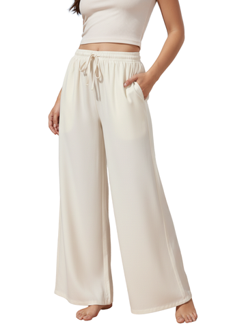 Women Wide Leg Palazzo Rayon Pants