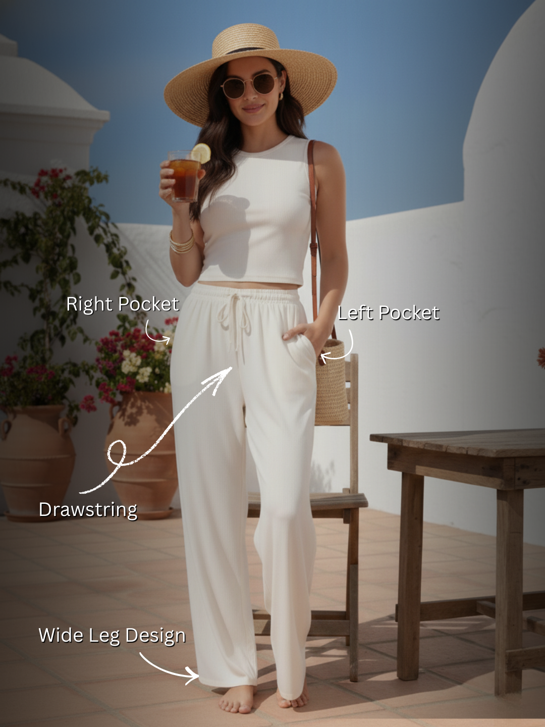 Women Wide Leg Palazzo Rayon Pants