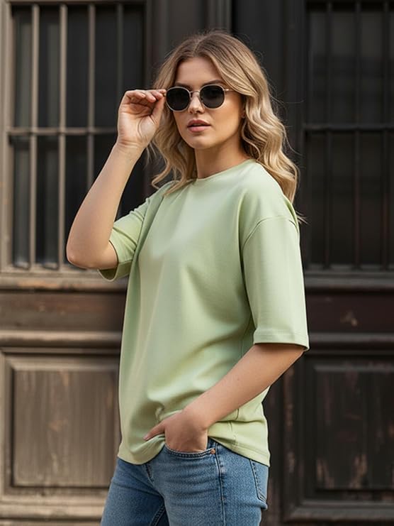 Oversized Plain Tea Green