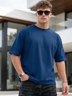 V33 Men's Oversized Half Sleeve Round Neck Plain T-Shirt