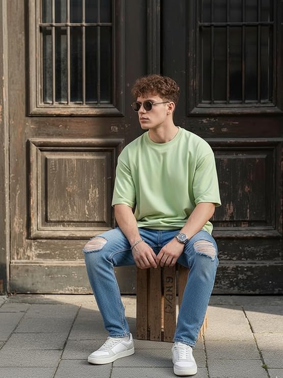 Oversized Plain Tea Green