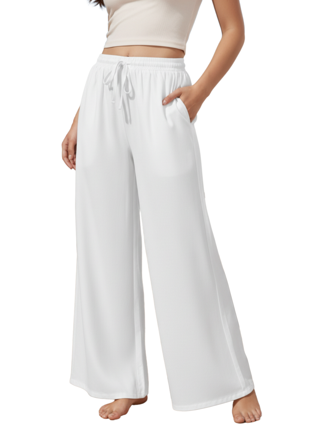 Women Wide Leg Palazzo Rayon Pants