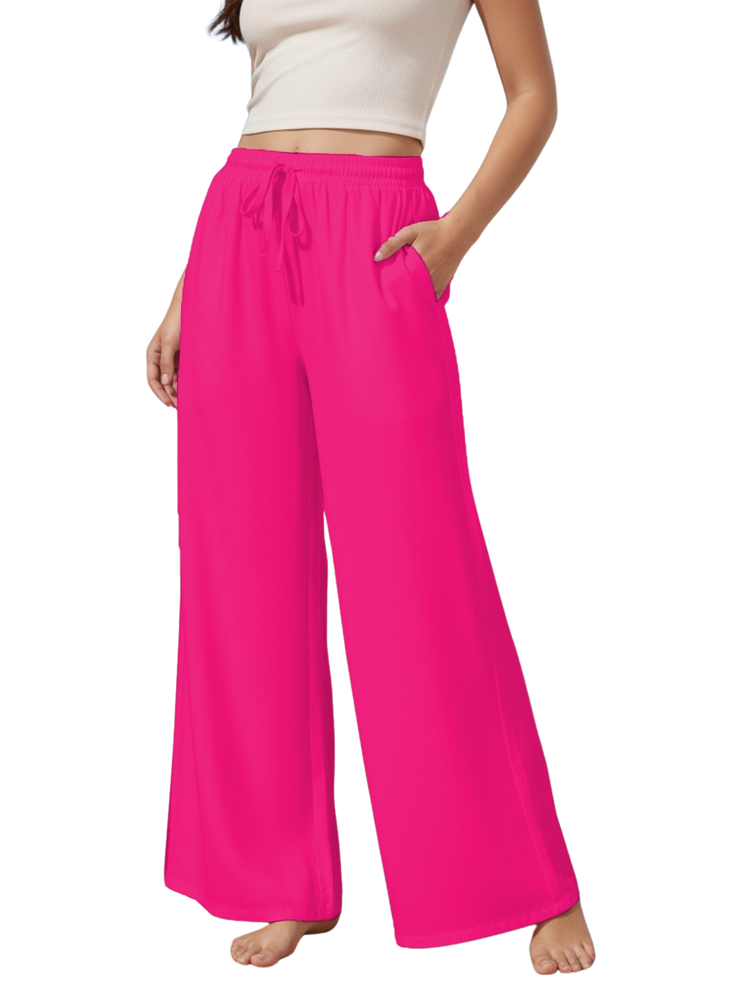 Women Wide Leg Palazzo Rayon Pants
